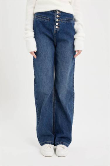 90's Wıde Leg Yüksek Bel Uzun Jean Pantolon