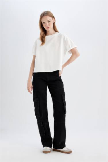 кең аяқ деним Шалбар