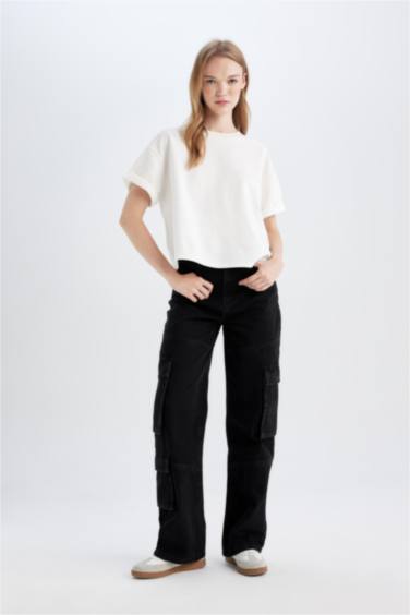 кең аяқ деним Шалбар