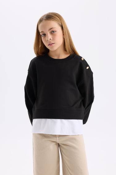 Girl Relax Fit Sweatshirt Fabric Sweatshirt