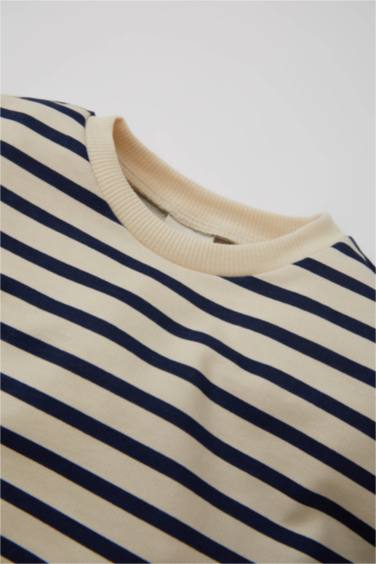 Baby Boy Crew Neck Striped Thin Sweatshirt