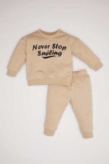 Boy Baby Printed Sweatshirt Sweatpants 2 Piece Set