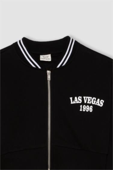 Girl Bomber Cardigan Wide Leg Sweatpants 2 Piece Set