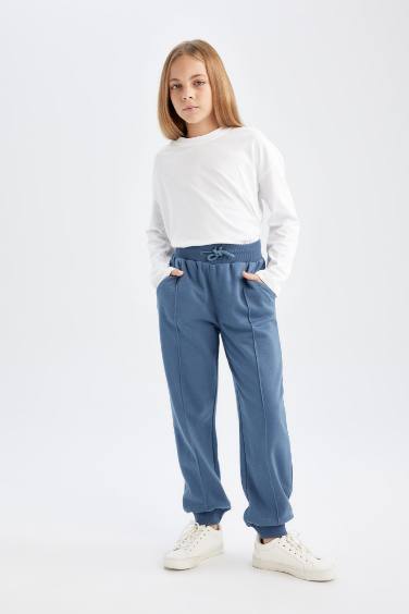 Girl Elastic Waist Basic Jogger Sweatpants