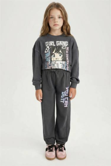 سروال سويت بانتس بناتي جوجر ورجل مطاطي