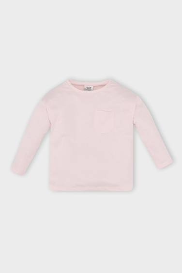 Baby Girl Regular Fit Crew Neck Basic T-Shirt