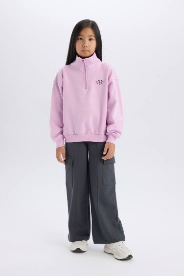 Girl Wide Leg Cargo Sweatpants