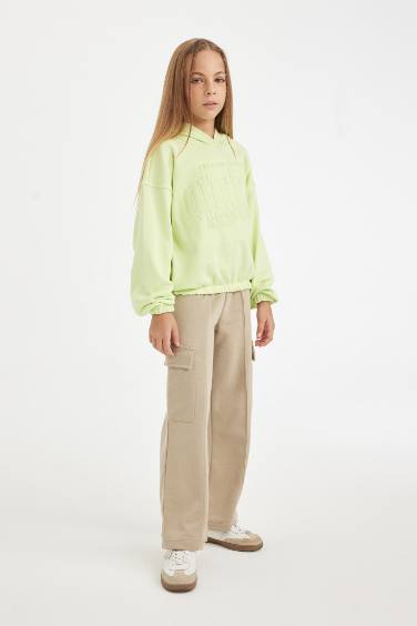 Girl Wide Leg Cargo Sweatpants