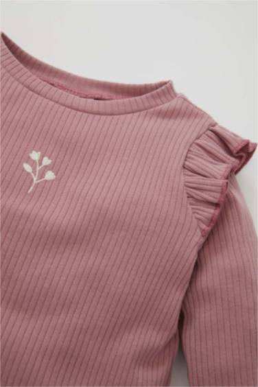 Сәби Қыз велосипед мойыны гүл ұзын жеңді Ұзын жеңді футболка