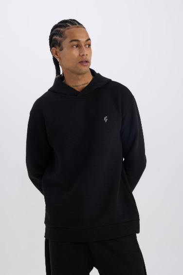 DeFactoFit Standart Fit Kapüşonlu Kapitoneli Sweatshirt