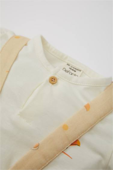 Baby Boy Palm Tree Patterned Jumpsuit T-Shirt Hat Muslin 3 Piece Set