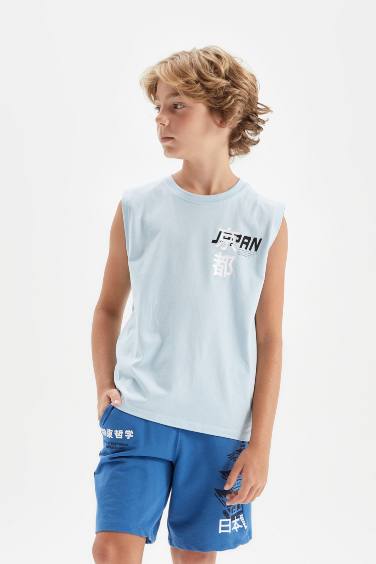 Boy Crew Neck Printed Sleeveless T-Shirt