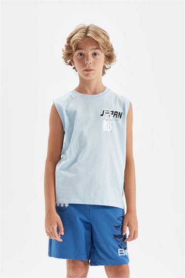 Boy Crew Neck Printed Sleeveless T-Shirt