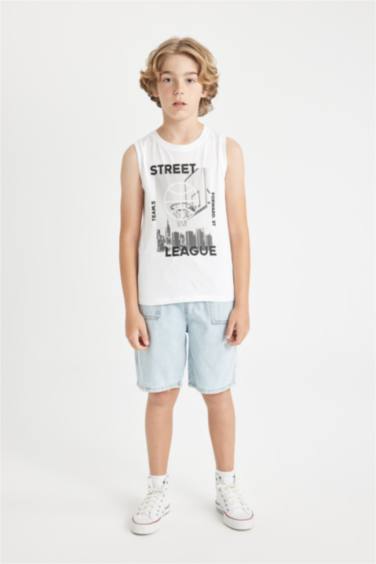 Boy Crew Neck Printed Sleeveless T-Shirt