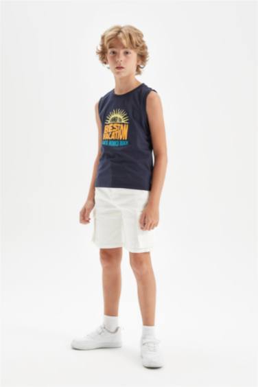 Boy Crew Neck Printed Sleeveless T-Shirt