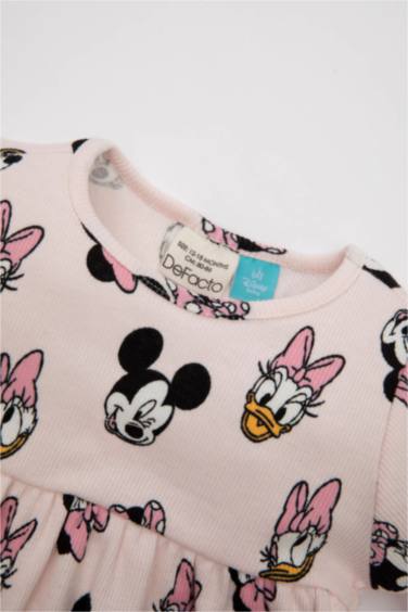 Ensemble de Robe imprimée Mickey & Minnie à manches courtes et culotte pour bébé fille