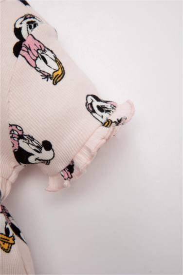 Ensemble de Robe imprimée Mickey & Minnie à manches courtes et culotte pour bébé fille