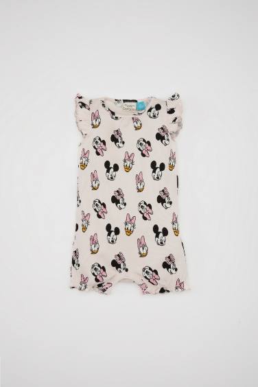 Baby Girl Newborn Disney Mickey & Minnie Ribbed Jumpsuit