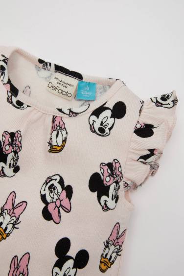 Baby Girl Newborn Disney Mickey & Minnie Ribbed Jumpsuit