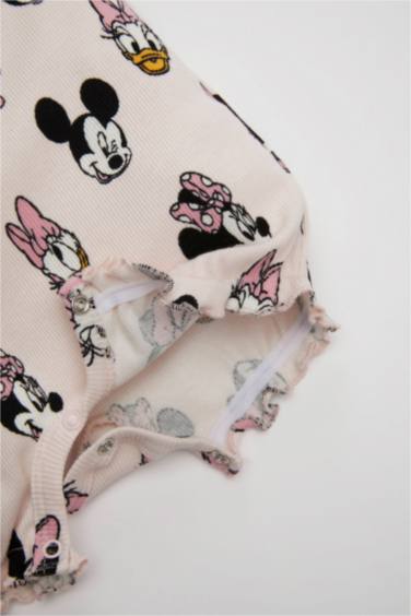 Baby Girl Newborn Disney Mickey & Minnie Ribbed Jumpsuit