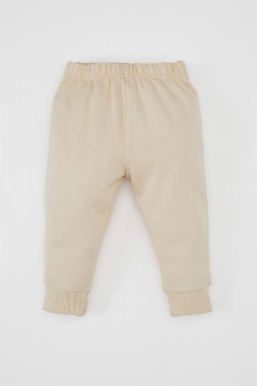 طقم بيبي بناتي سويت شيرت وسويت بانتس بطبعة شعار قصة عادية - قطعتين