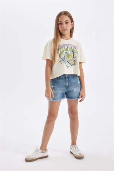 Girl Printed Short Sleeve T-Shirt