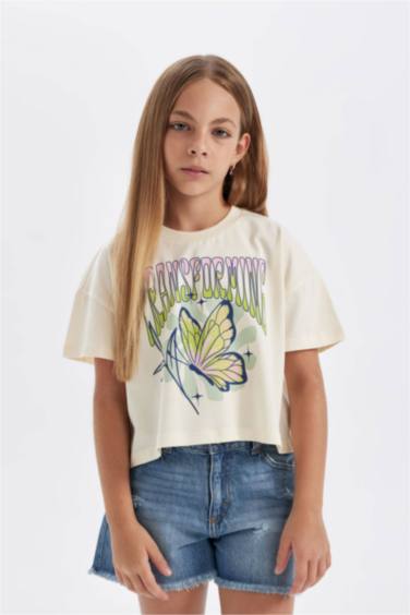 Girl Printed Short Sleeve T-Shirt