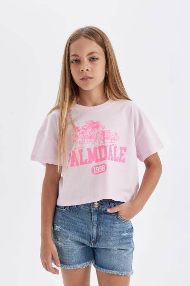 Girl Printed Short Sleeve T-Shirt