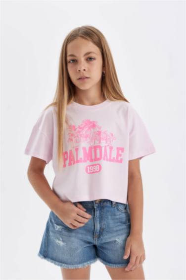 Girl Printed Short Sleeve T-Shirt