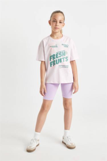 Girl Relax Fit Crew Neck Printed T-Shirt