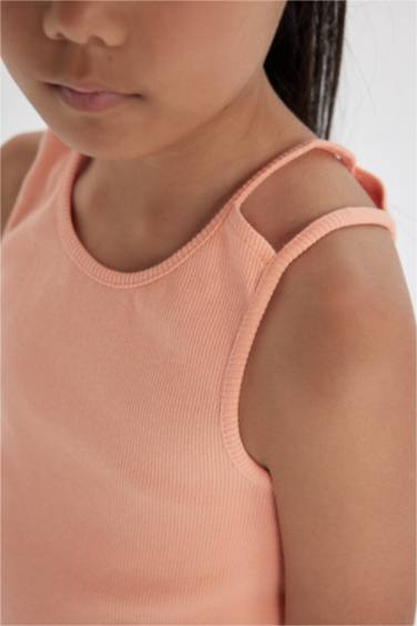 Girl Crew Neck Basic Crop Top