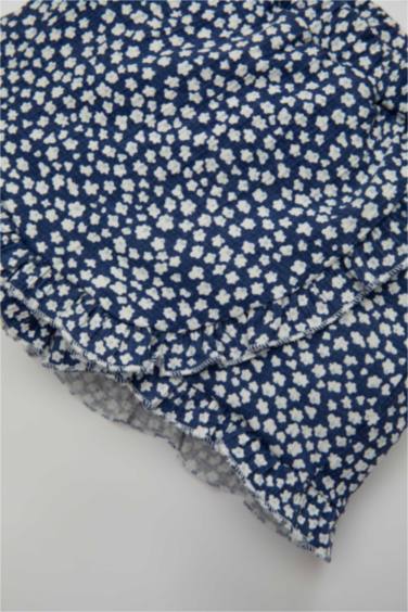 جيب شورت بيبي بناتي نيلي فلورال