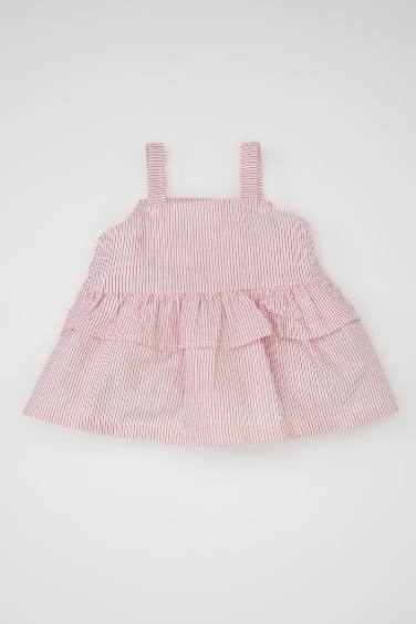 Baby Girl Strappy Linen Look Blouse