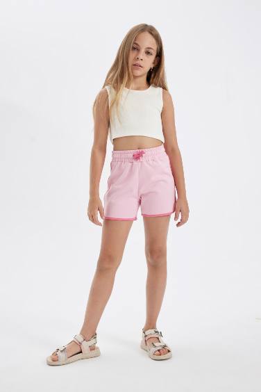 Short en Tissu Sweat Fin pour Fille