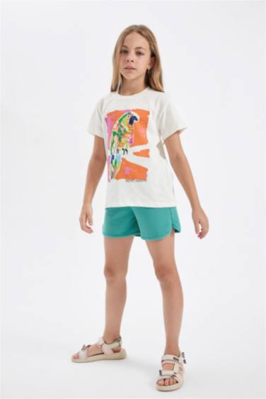 Short en Waffle pour Fille