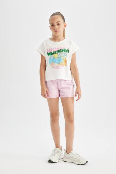 Short Tissu Sweat Fin pour Fille