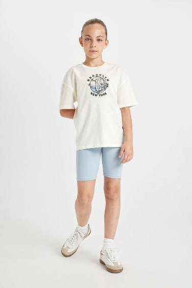 بنطلون ليجن بناتي بايكر مضلع