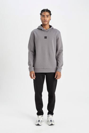 Спортивный свитшот стандартного кроя с капюшоном, DeFactoFit