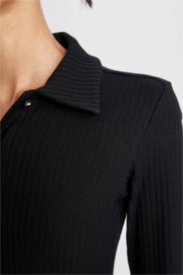 Bodycon Polo Collar Camisole Midi Dress