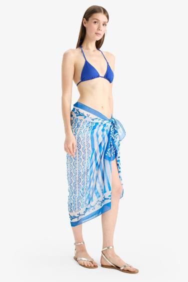 Fall in Love Standard Fit Patterned Chiffon Beachwear