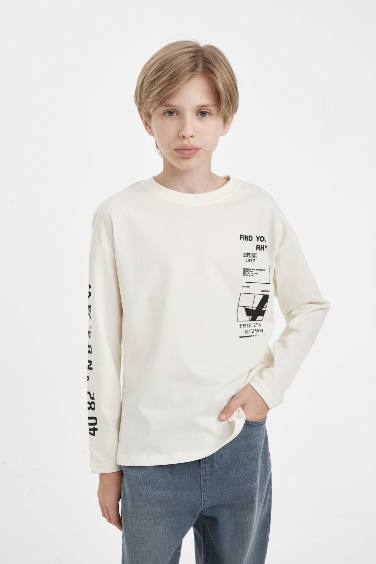 Boy Oversize Fit Printed School T-Shirt