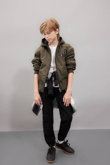 قمصلة نفخ ذو وجهين بغطاء للرأس