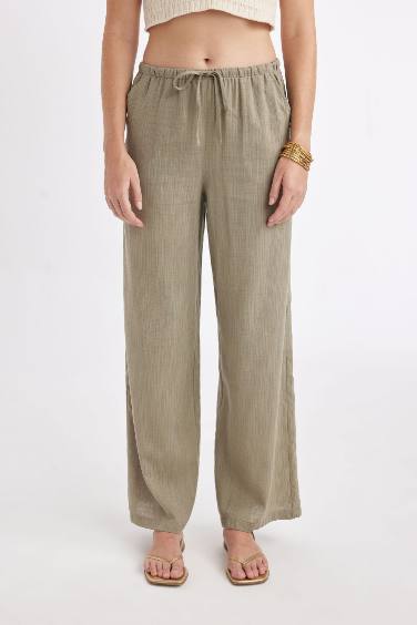Wide Leg Çift Cepli Normal Bel Standart Boy Pantolon