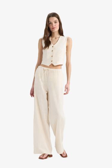 Wide Leg Three Pocket Normal Waist Trousers
