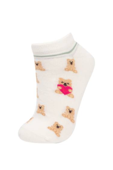 Woman Animal Print 3 Piece Cotton Ankle Socks