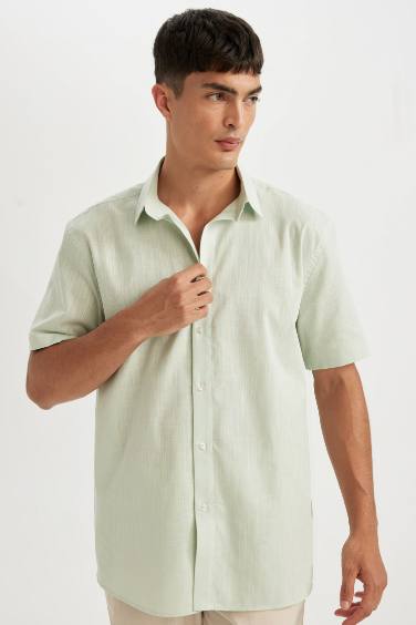 Chemise à Manches Courtes en Coton à Col Polo