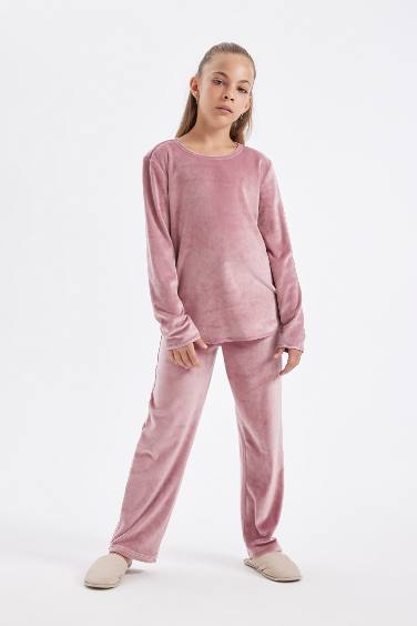 Girl Regular Fit Polar Fleece 2 Piece Pajama Set