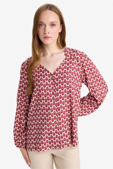 Regular Fit V-Neck Long Sleeve Shirt