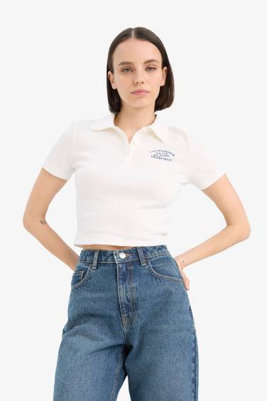 Slim Fit Slogan Pattern modal Short Sleeve T-Shirt