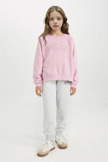 Girl Oversize Fit Slogan Printed Sweatshirt